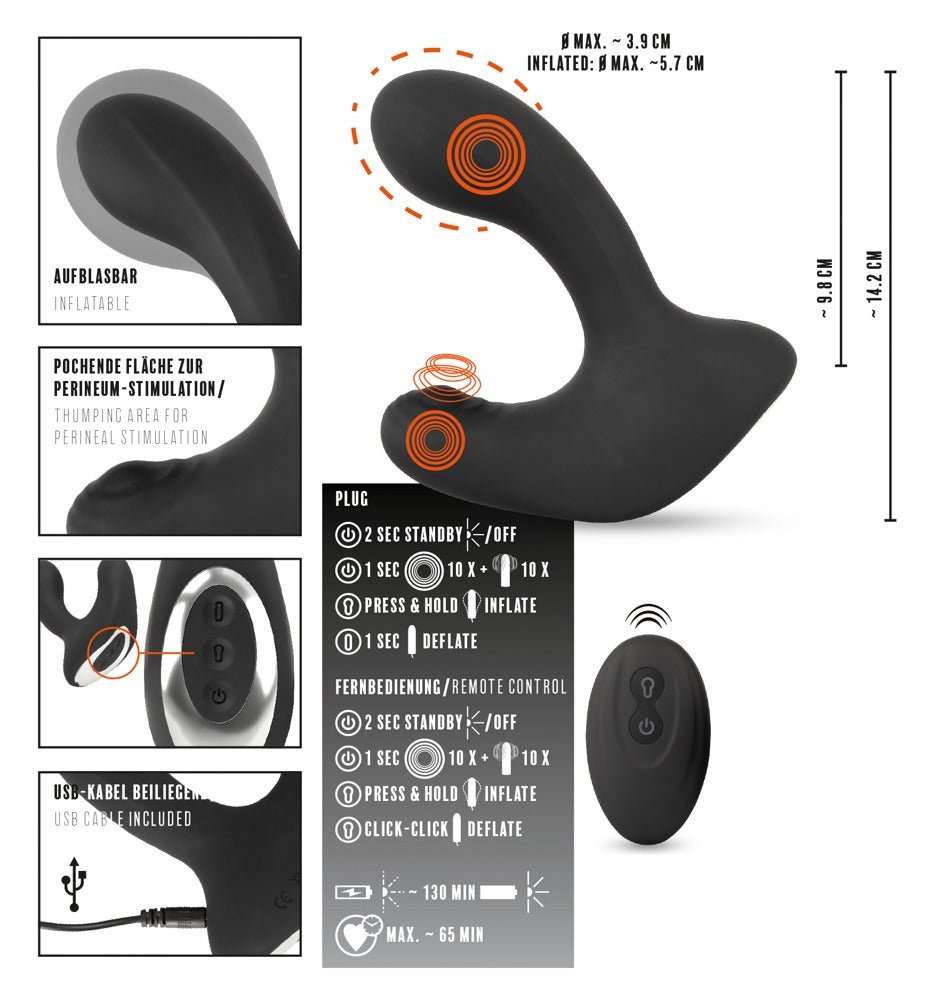 REBEL - RC BUTT PLUG WITH 3 FUNCTIONS