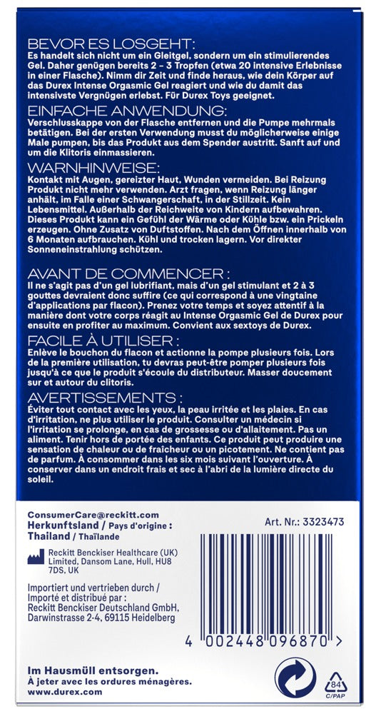 DUREX - DUREX »INTENSE ORGASMIC GEL«