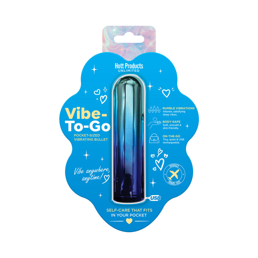 HOTT PRODUCTS - VIBE TO GO GRADIENT COLOR BULLET 10 FREQUENCIES 4.1 INCH BLUE