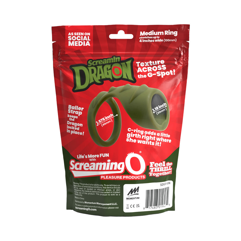 SCREAMING O - SCREAMIN'' DRAGON FOREST DRAGON G-SPOT TEXTURE RING GREEN