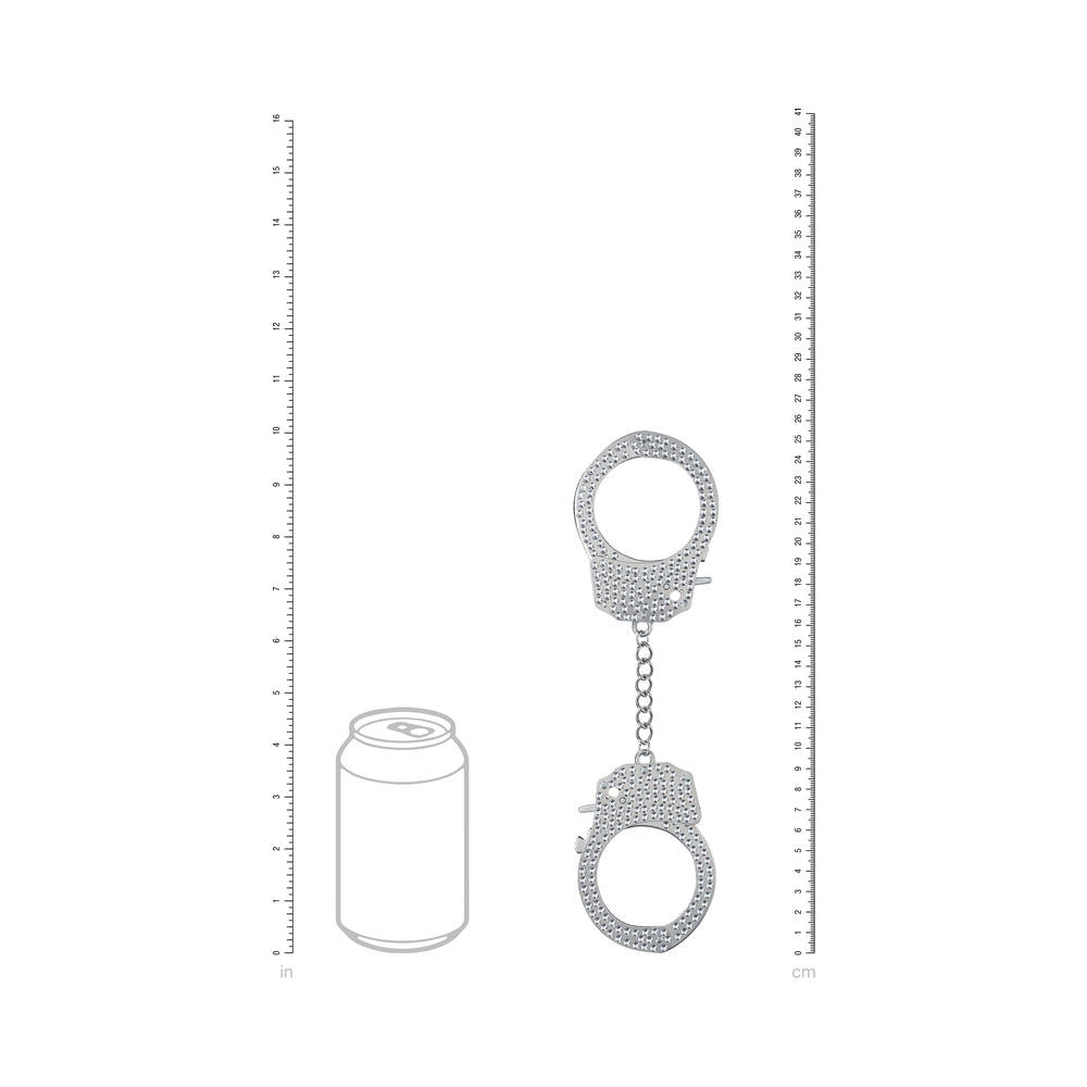 SHOTS - OUCH! HEAVY-DUTY DIAMOND HANDCUFFS SILVER