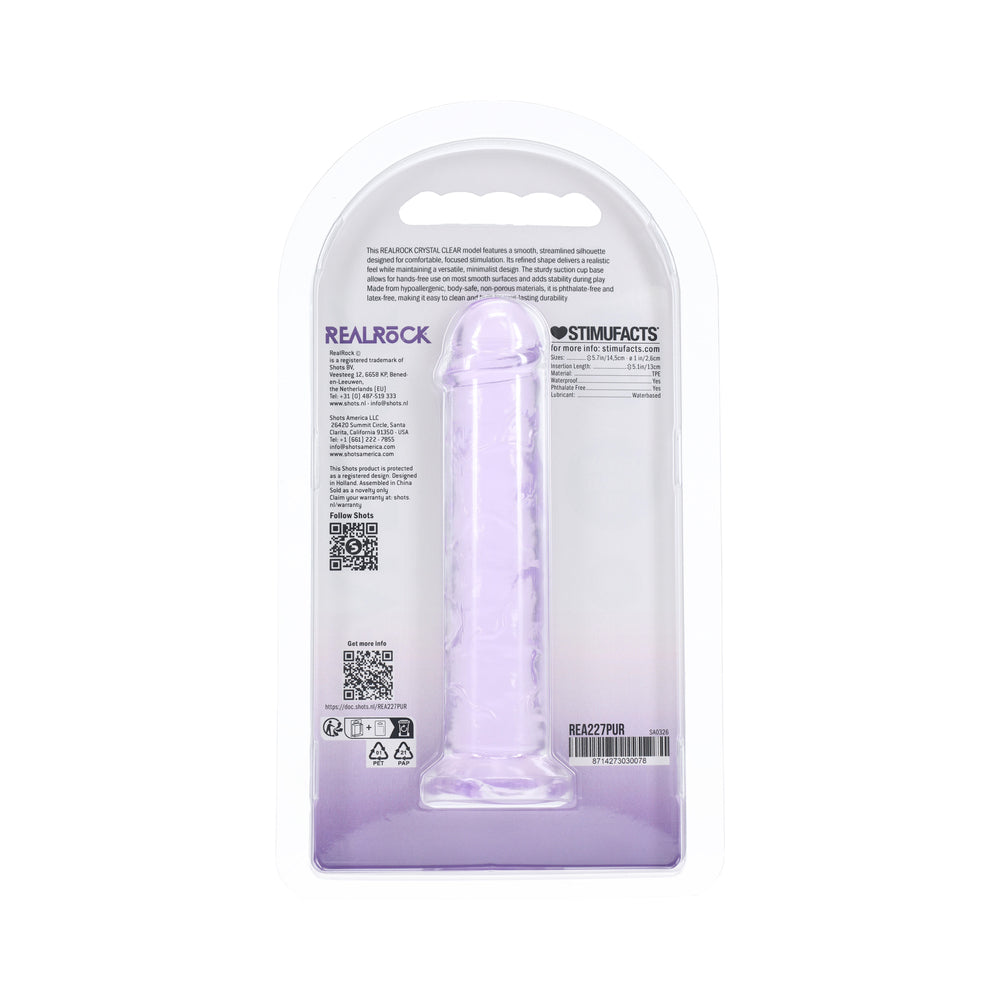 SHOTS - REALROCK REALISTIC DILDO 5 IN. PURPLE