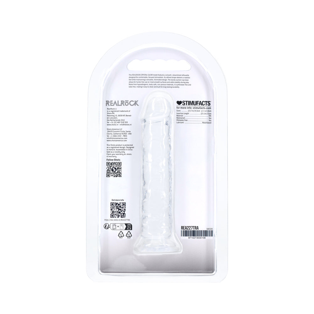 SHOTS - REALROCK REALISTIC DILDO 5 IN. TRANSPARENT