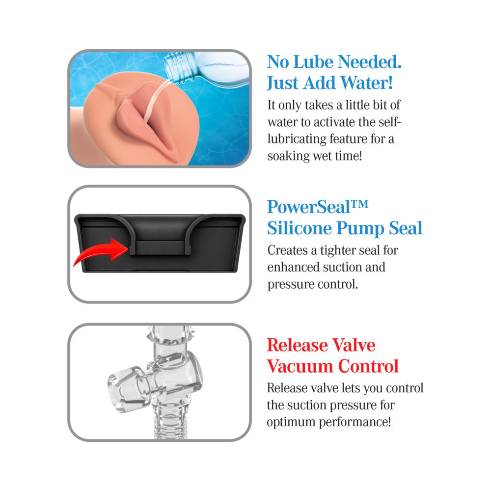 PDX BRANDS - PDX EXTREME WET PUSSIES SELF-LUBRICATING PUMP SYSTEM QUICK SUCK