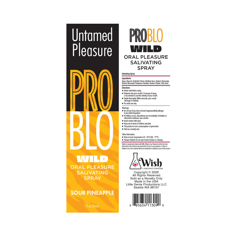 LITTLE GENIE - PROBLO WILD MOUTHWATERING SALIVATING SPRAY SOUR PINEAPPLE 1 OZ.