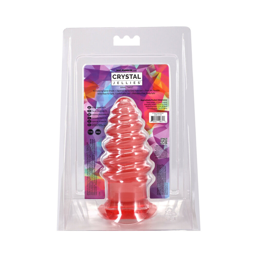 DOC JOHNSON - CRYSTAL JELLIES ANAL TWIST 6 IN. PINK