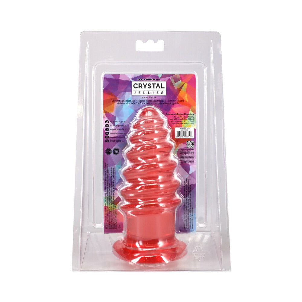 DOC JOHNSON - CRYSTAL JELLIES ANAL TWIST 7 IN. PINK