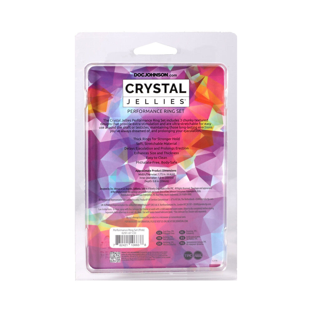 DOC JOHNSON - CRYSTAL JELLIES PERFORMANCE RING SET CLEAR