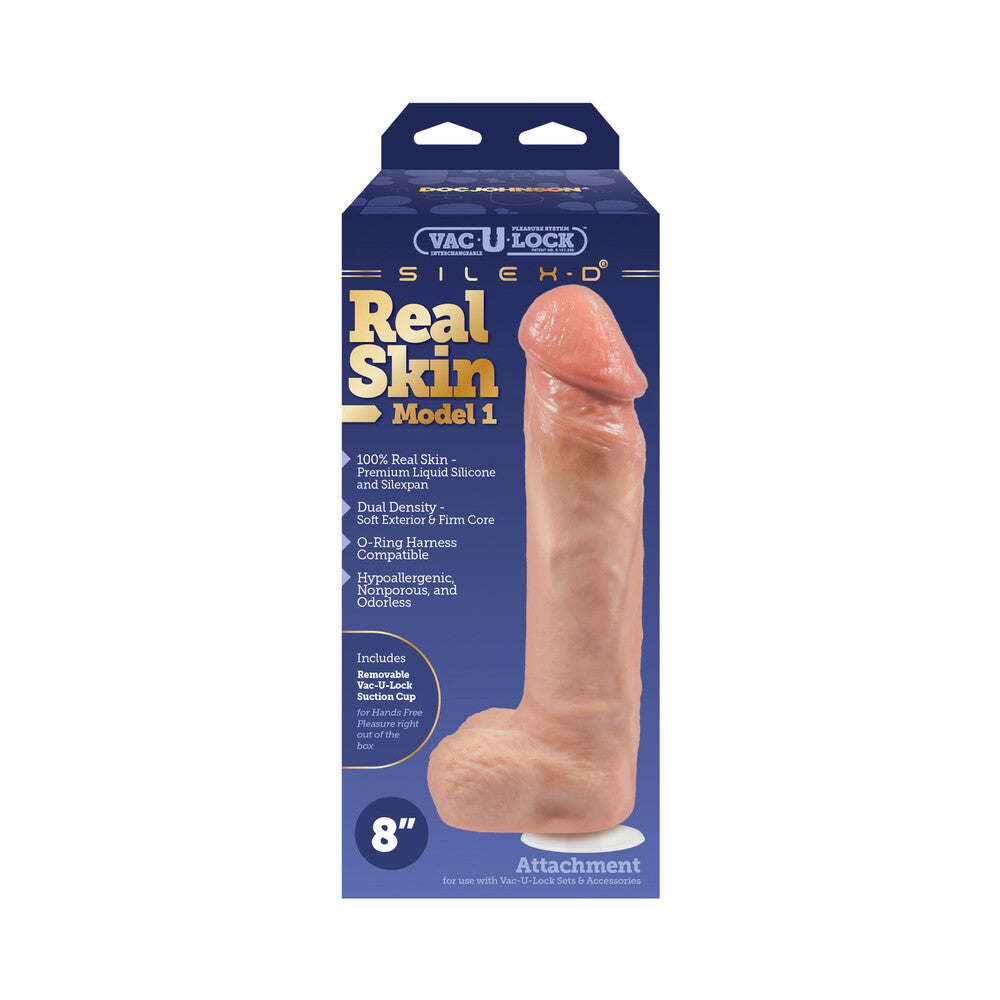 DOC JOHNSON - VAC-U-LOCK X SILEX-D MODEL 1 PREMIUM REAL SKIN 8 IN. VANILLA