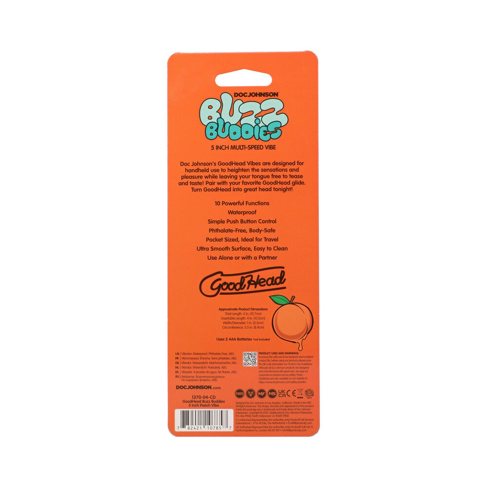 DOC JOHNSON - GOODHEAD BUZZ BUDDIES 5 IN. MUTI-SPEED VIBE PEACHES