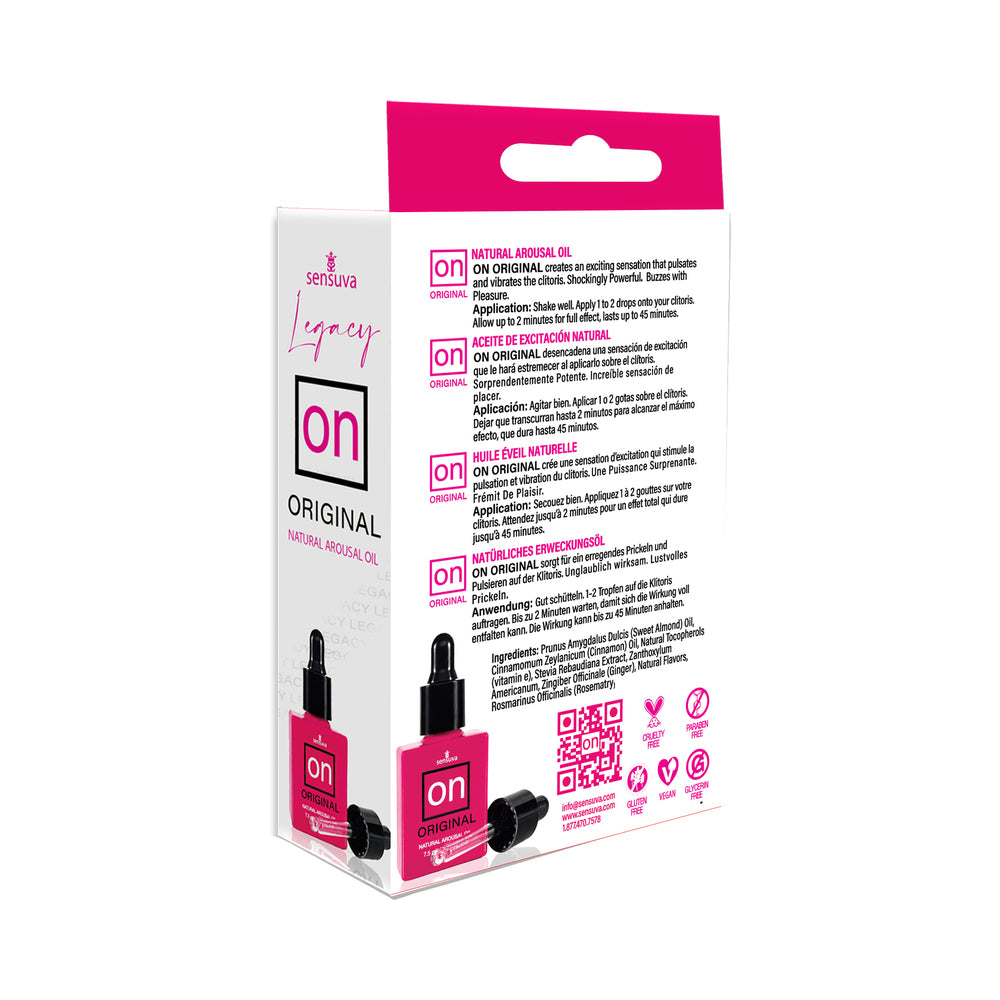 SENSUVA - ACEITE DE EXCITACIÓN ON LEGACY ORIGINAL (7.5 ML) FRASCO DE VIDRIO DE LUJO