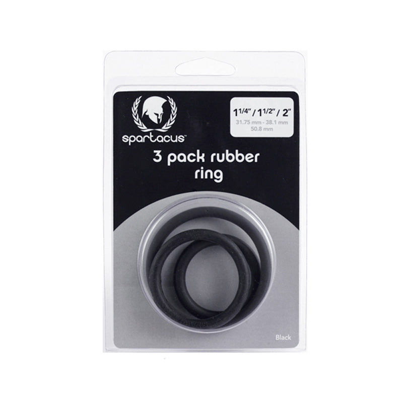 SPARTACUS RUBBER COCK RING (SET OF 3)