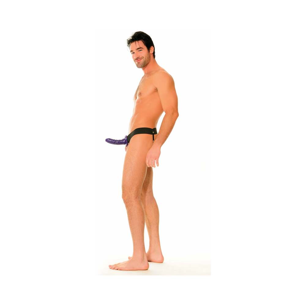 FETISH FANTASY SERIES FOR HIM OR HER 6 IN. HOLLOW STRAP-ON PURPLE/BLACK