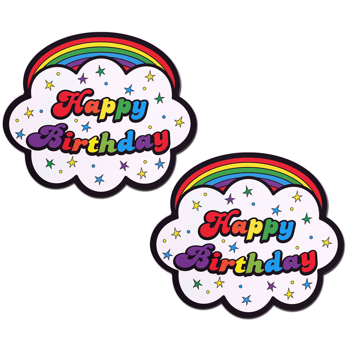PASTEASE - CUBREPEZONES CON NUBES, ARCOÍRIS Y FELIZ CUMPLEAÑOS