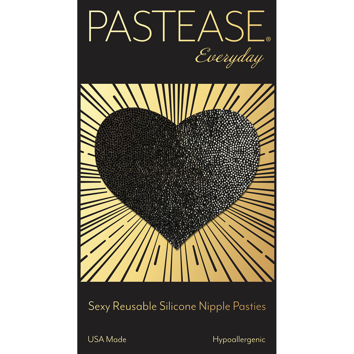 PASTEASE EVERYDAY REUSABLE HEART PASTIES BLACK