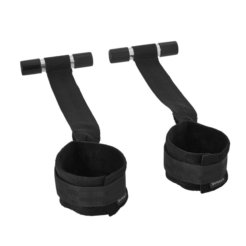 SPORTSHEETS - JUEGO DE GRILLETES DE PUERTA AJUSTABLES NEGRO
