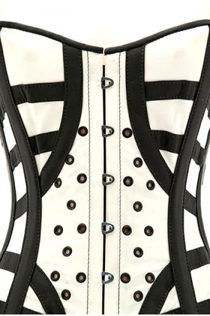 STORMY LEATHER - CORSET BLANCO/NEGRO PVC T M