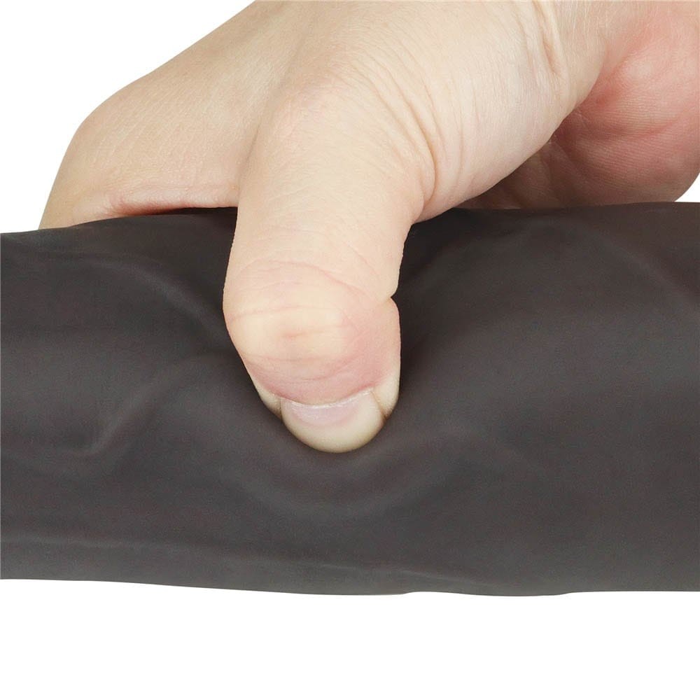 LOVETOY - 9'' DUAL LAYERED SILICONE ROTATOR BROWN