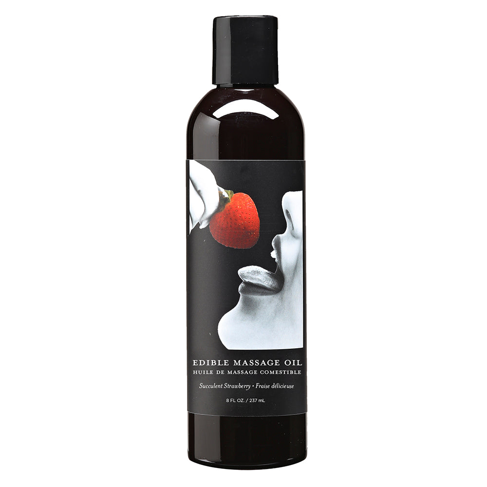 EARTHLY BODY - EDIBLE MASSAGE OIL SUCCULENT STRAWBERRY 8OZ