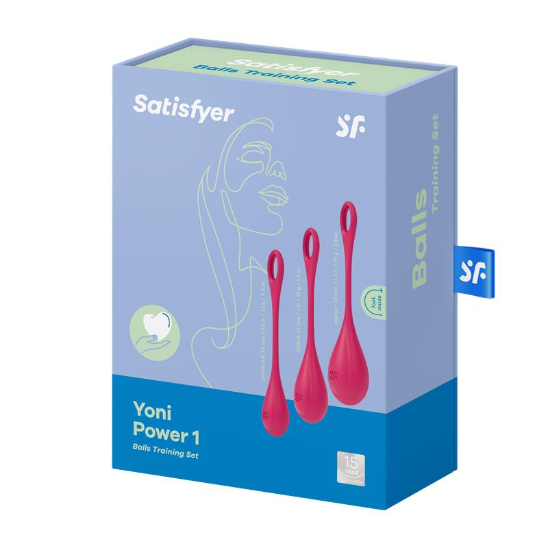 SATISFYER - 3 PELVIC FLOOR BALL PACK YONI POWER 1 RED