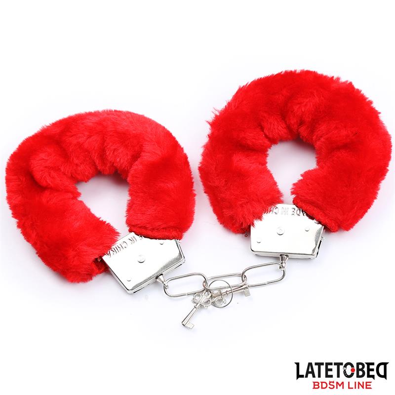 LATETOBED BDSM LINE - 3 PIECES BONDAGE SET CUFFS, EYE MASK AND FEATHERS