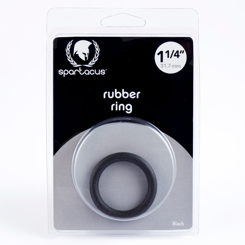 SPARTACUS RUBBER COCK RING 1.25IN. (BLACK)