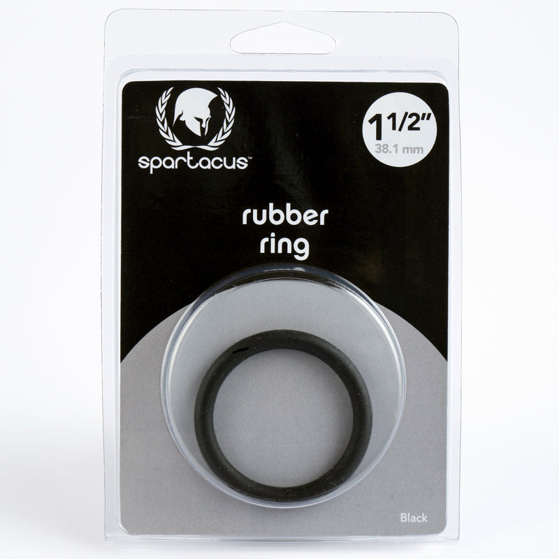SPARTACUS RUBBER COCK RING 1.5IN. (BLACK)