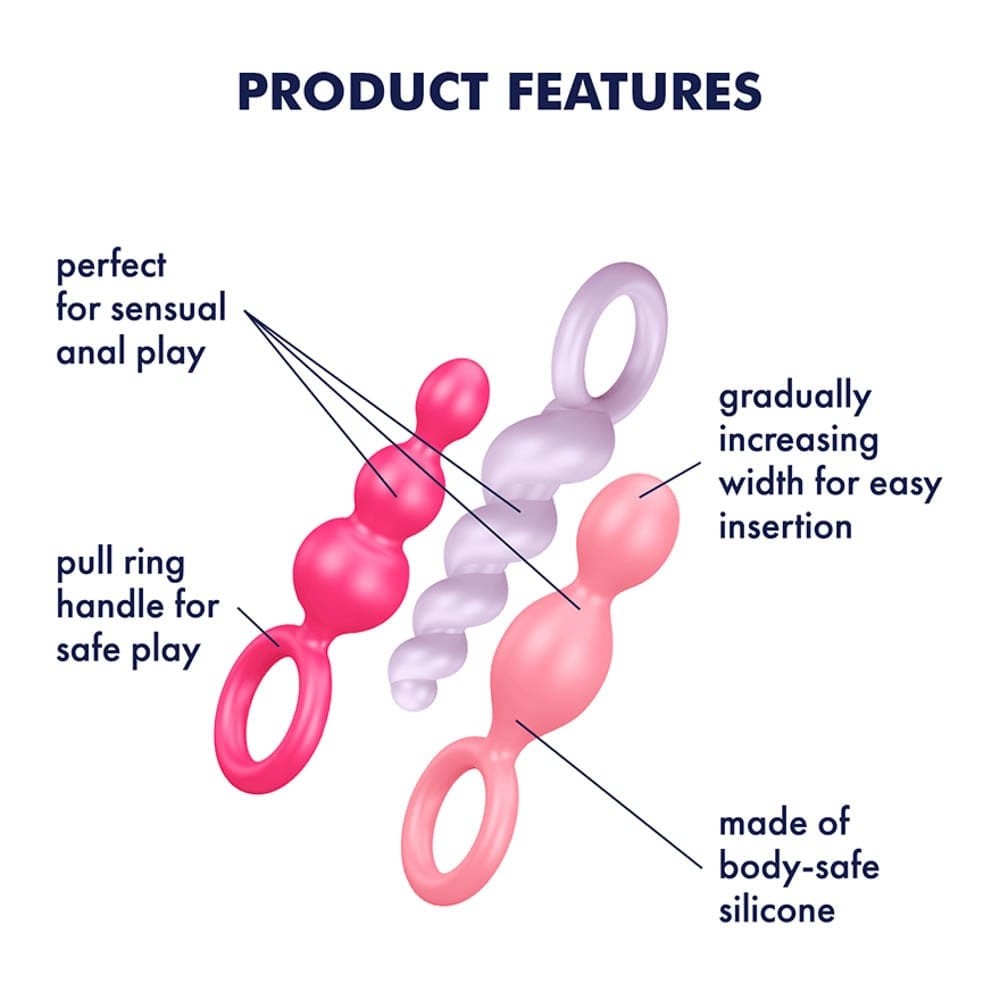 SATISFYER - SATISFYER BOOTY CALL (SET OF 3) COLOURED