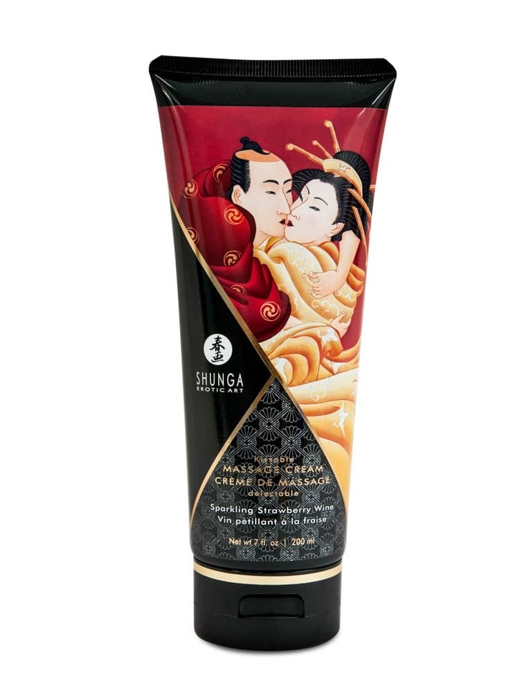 SHUNGA - KISSABLE MASSAGE CREAM SPARKLING STRAWBERRY WINE 200 ML