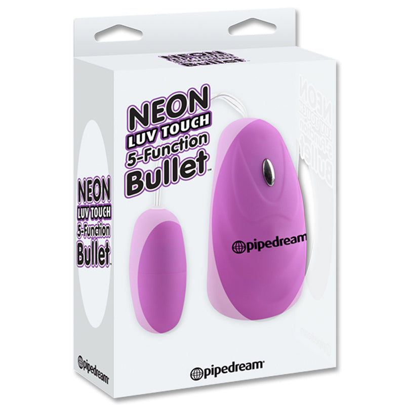 NEON LUV TOUCH REMOTE-CONTROLLED 5-FUNCTION BULLET VIBRATOR PURPLE