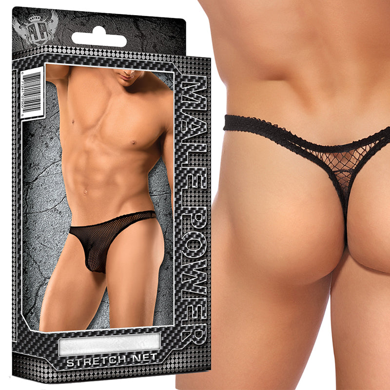 MALE POWER - STRETCH NET BONG THONG S/M UNDERWEAR