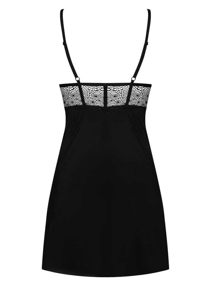 OBSESSIVE - SHARLOTTE CHEMISE & THONG BLACK S/M