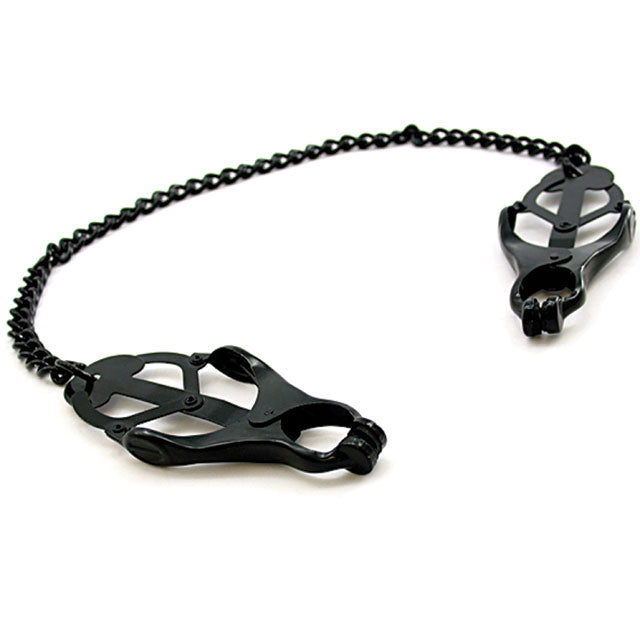 H2H NIPPLE CLAMPS JAWS W/CHAIN (BLACK)