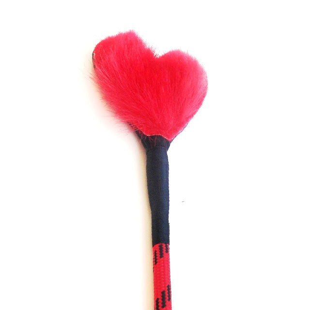 FLUFFY HEART CROP (RED/LEATHER)