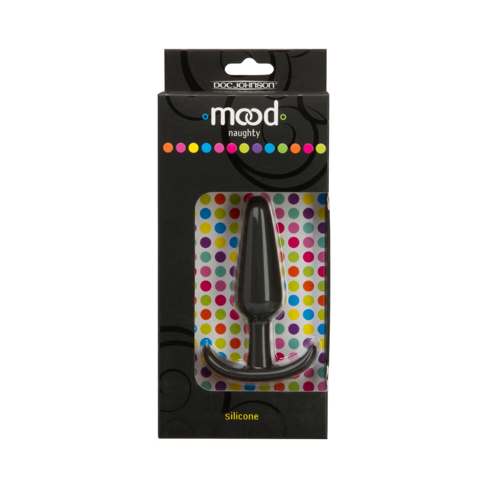 DOC JOHNSON - MOOD - NAUGHTY - MEDIUM BLACK SILICONE BUTT PLUG