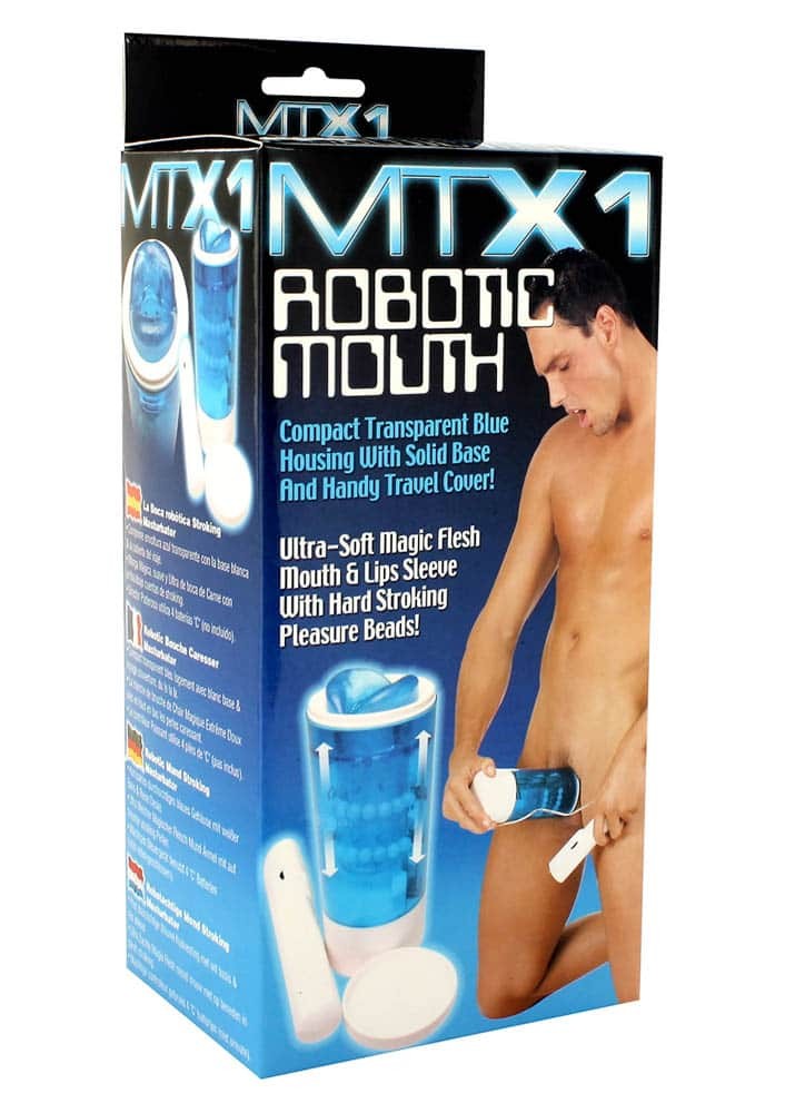 SEVEN CREATIONS - UP/DOWN MOUTH MASTURBATOR CLEAR BLUE