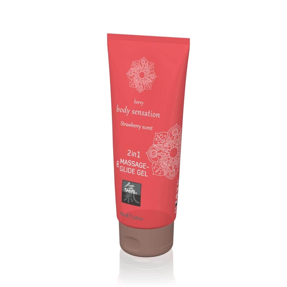 SHIATSU - MASSAGE- & GLIDE GEL 2 IN 1 - STRAWBERRY SCENT 200ML