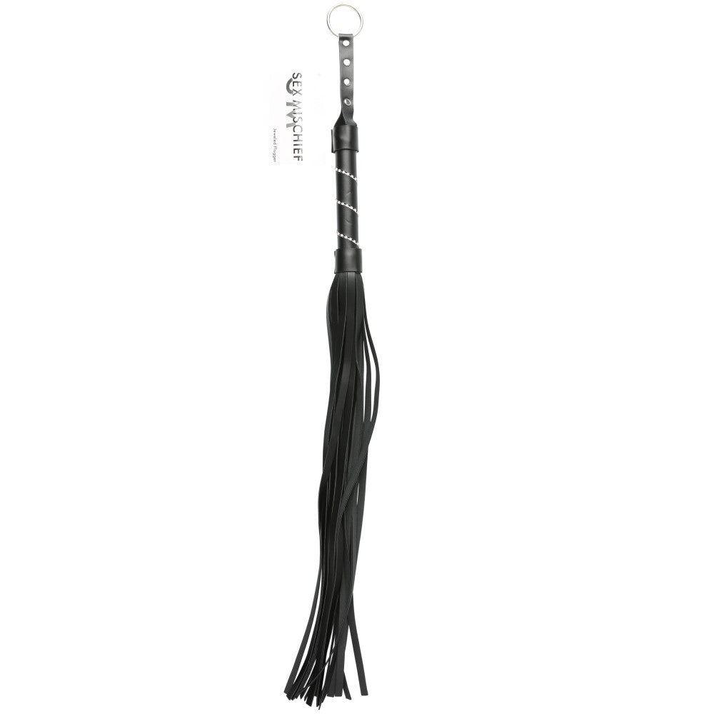 SPORTSHEETS SEX & MISCHIEF JEWELED FLOGGER BLACK