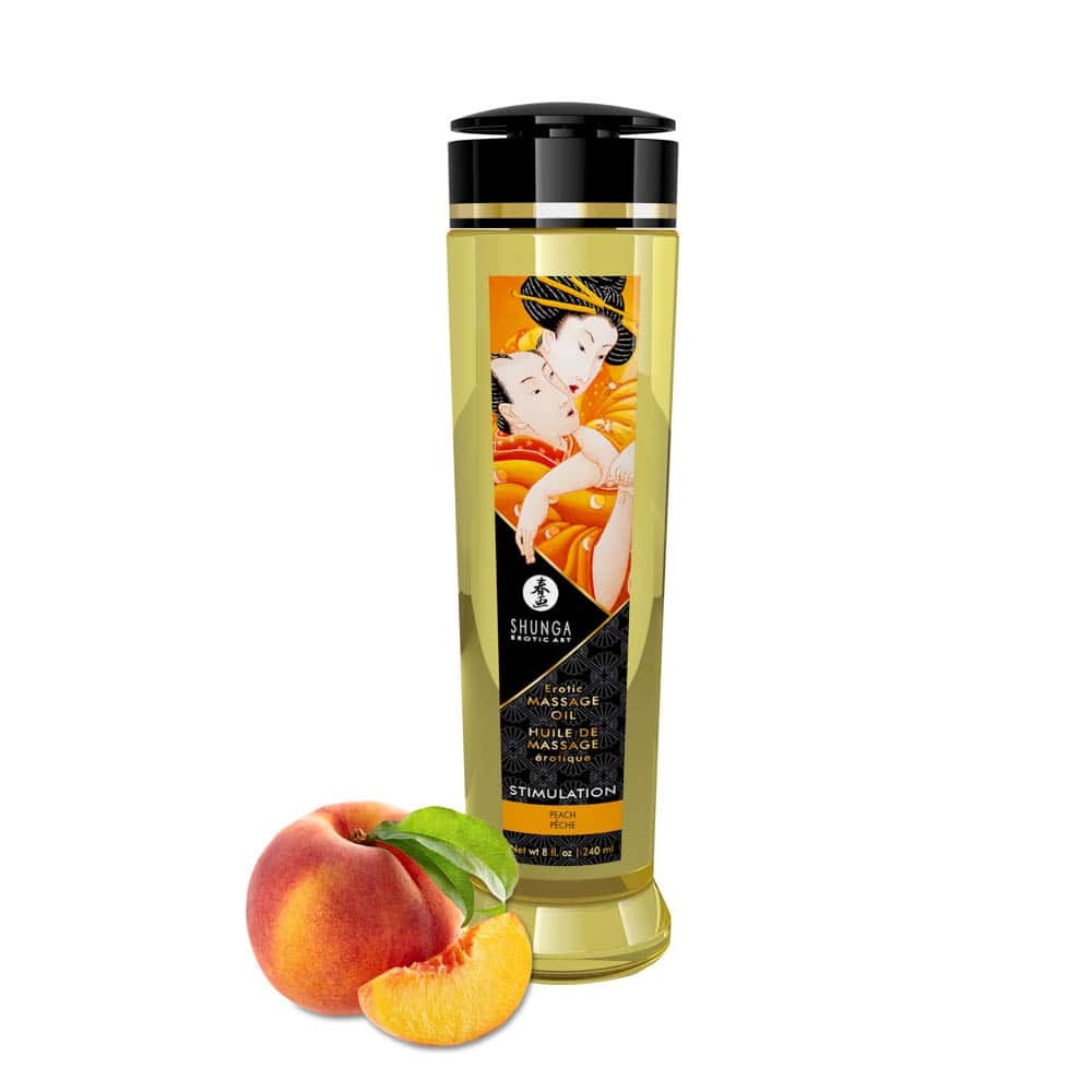 SHUNGA - EROTIC MASSAGE OIL 240 ML / 8 OZ PEACH