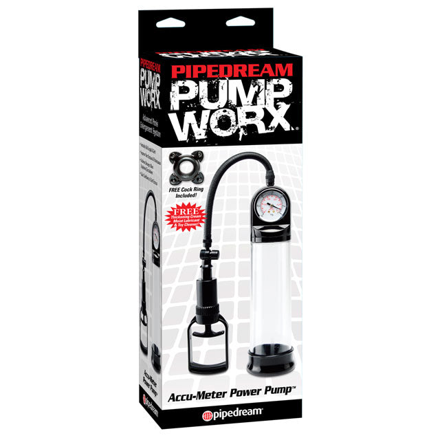 PIPEDREAM - PUMP WORX ACCU-METER POWER PUMP CLEAR/BLACK