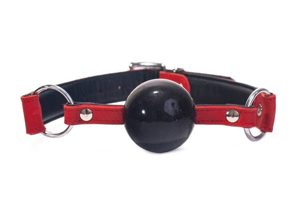 OUTLET - SILICONE BALL GAG BLACK/RED