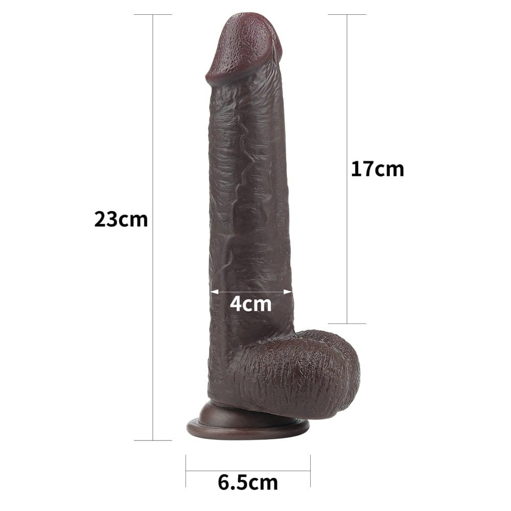 LOVETOY - 9'' SLIDING SKIN DUAL LAYER DONG BLACK