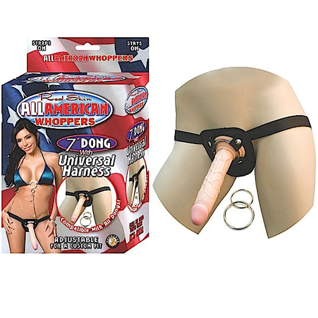 NASSTOYS - ALL AMERICAN WHOPPERS 7IN. DONG WITH UNIVERSAL HARNESS