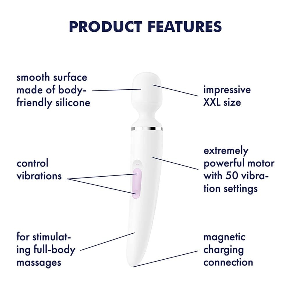 SATISFYER - WAND-ER WOMAN (WHITE/CHROME)