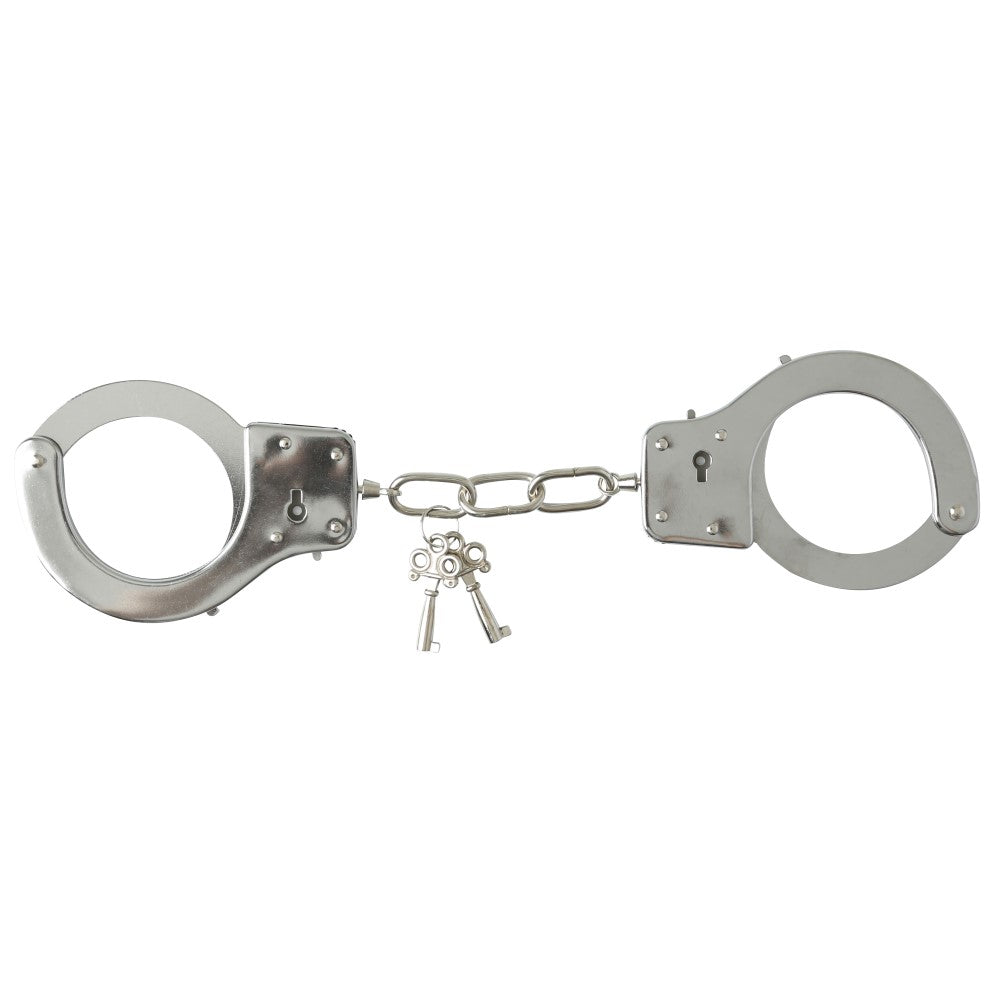 SPORTSHEETS SEX & MISCHIEF METAL HANDCUFFS WITH QUICK RELEASE
