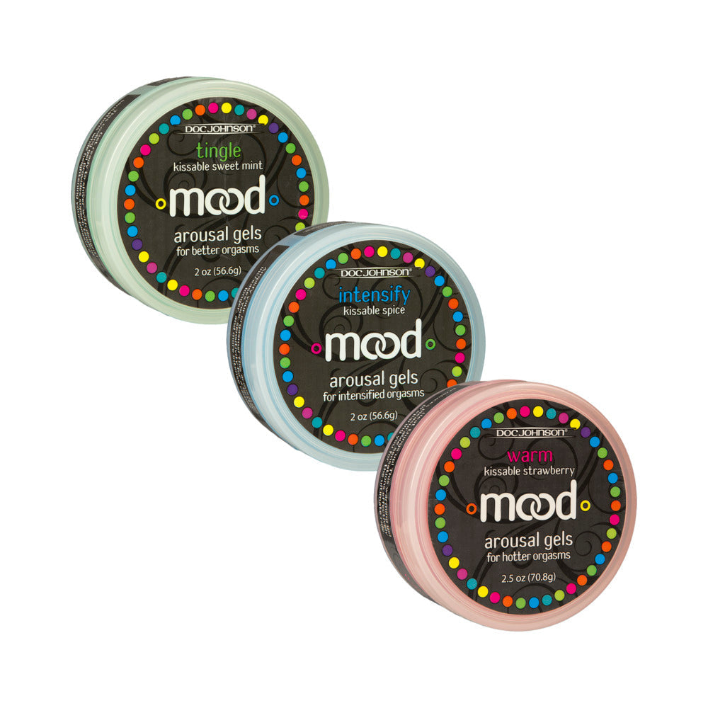 DOC JOHNSON - MOOD - AROUSAL GELS - 3 PACK - TINGLE, WARM, AND INTENSIFY