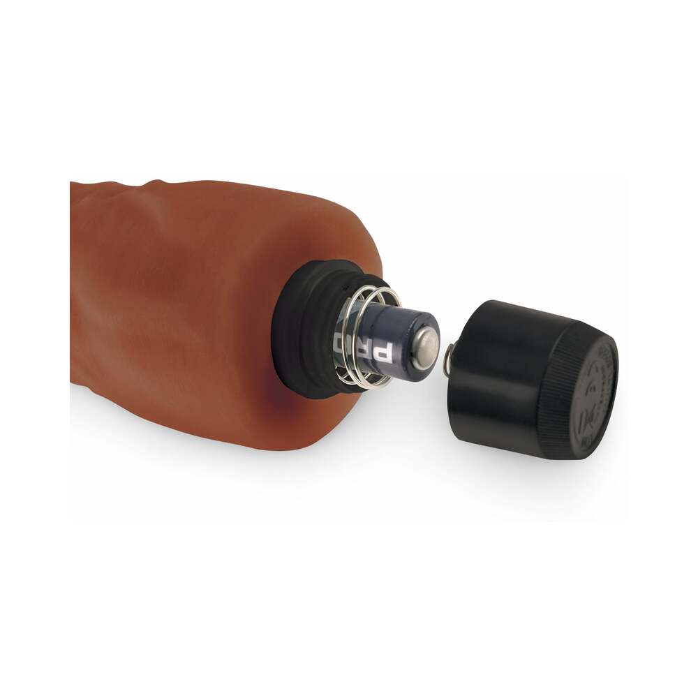 REAL FEEL LIFELIKE TOYZ NO. 2 REALISTIC 7.25 IN. VIBRATING DILDO WITH BALLS BROWN