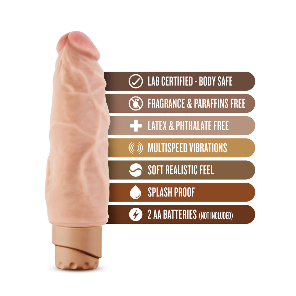 BLUSH - DR. SKIN COCK VIBE 9 REALISTIC 7.5 IN. VIBRATING DILDO BEIGE