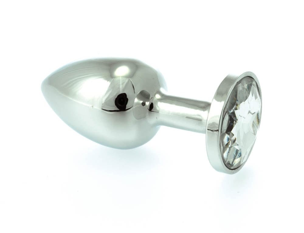 RIMBA - BUTT PLUG SMALL METAL WITH CRYSTAL CLEAR