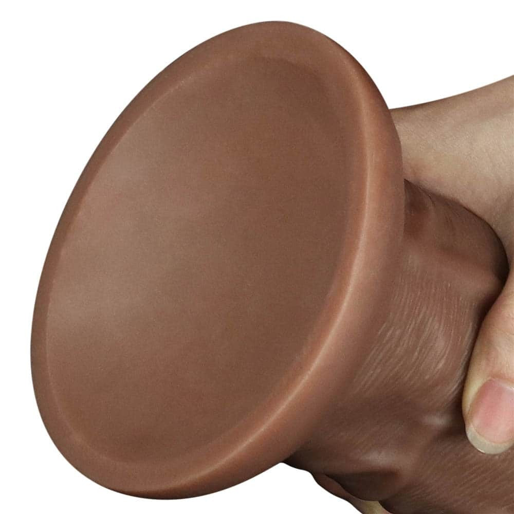 LOVETOY - 10.5'' REALISTIC CHUBBY VIBRATING DILDO BROWN